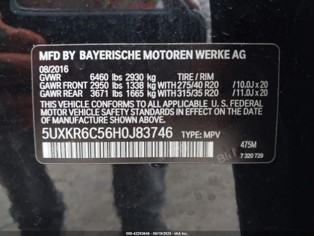 2017 BMW X5 5UXKR6C56H0J83746 Photo 8