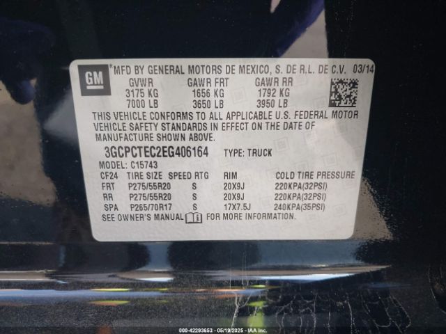 3GCPCTEC2EG406164 Chevrolet Silverado 1500 High Country