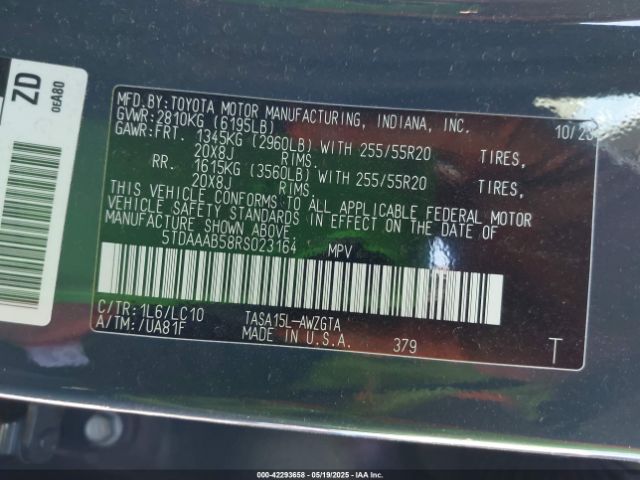 2024 TOYOTA GRAND HIGHLANDER 5TDAAAB58RS023164 Photo 8