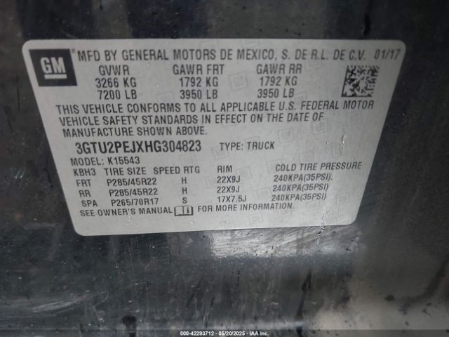 3GTU2PEJXHG304823 GMC Sierra 1500 Denali