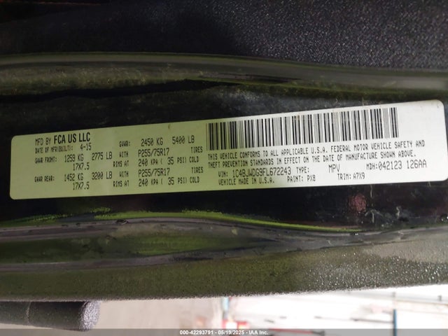 1C4BJWDG9FL672243 Jeep 2015
