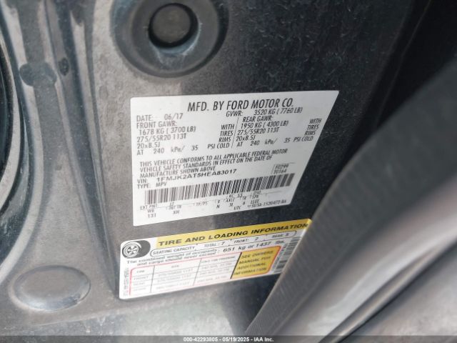 1FMJK2AT5HEA83017 Ford Expedition El Limited