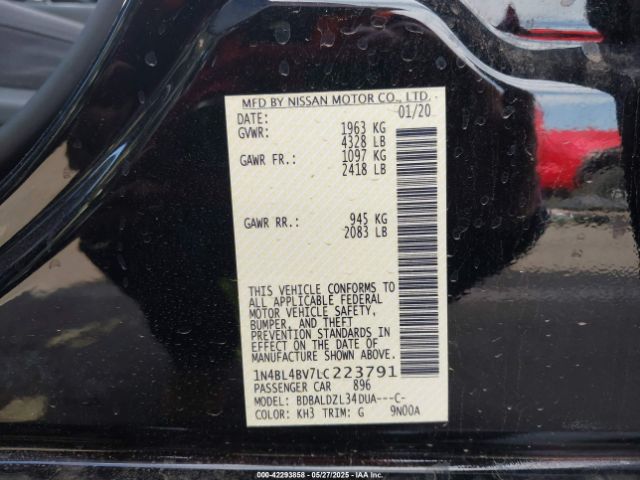 2020 NISSAN ALTIMA 1N4BL4BV7LC223791 Photo 8