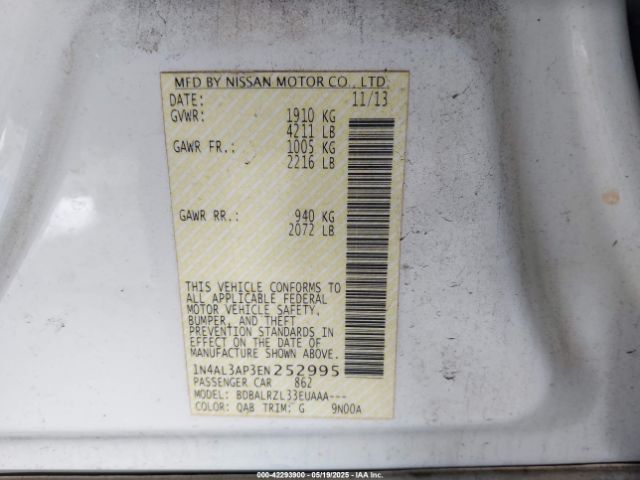 1N4AL3AP3EN252995 Nissan Altima 2.5 S