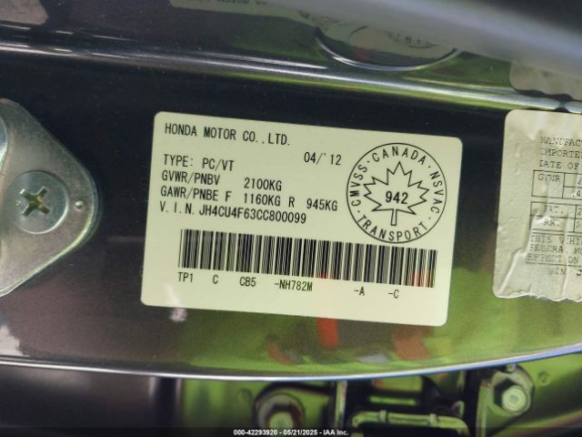 2012 ACURA TSX JH4CU4F63CC800099 Photo 8