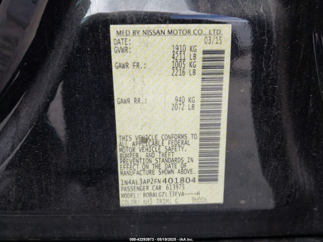 1N4AL3AP2FN401804 Nissan Altima 2.5 S