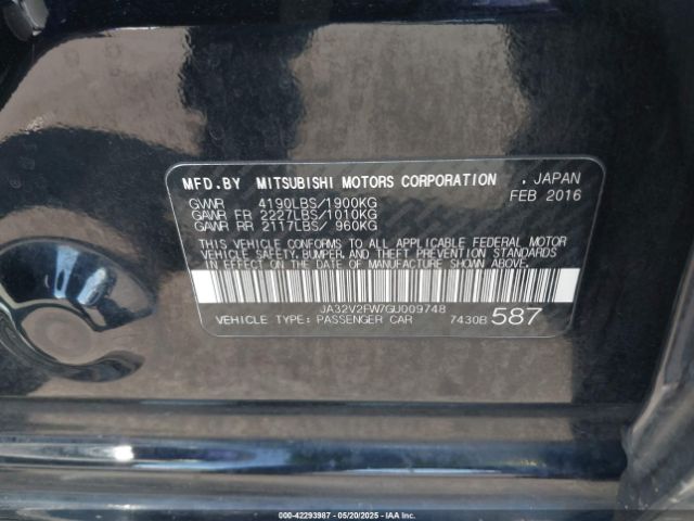 JA32V2FW7GU009748 Mitsubishi LANCER ES