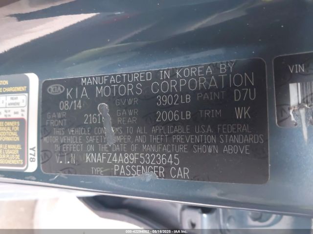 KNAFZ4A89F5323645 KIA FORTE EX