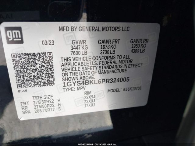 2023 CADILLAC ESCALADE 1GYS4BKL6PR324005 Photo 8