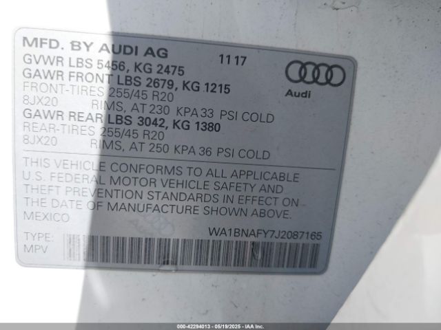 WA1BNAFY7J2087165 Audi Q5