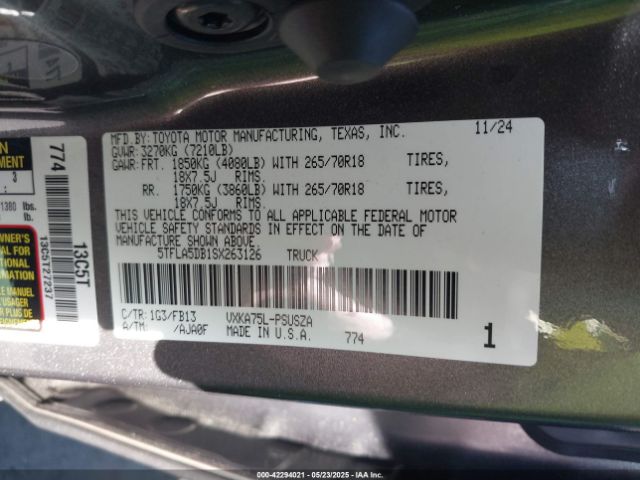 5TFLA5DB1SX263126 Toyota v35a-fts