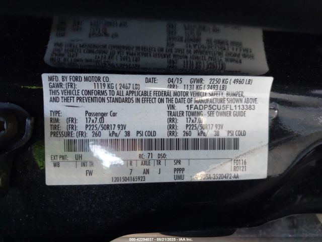 2015 FORD C-MAX ENERGI 1FADP5CU5FL113383 Photo 8
