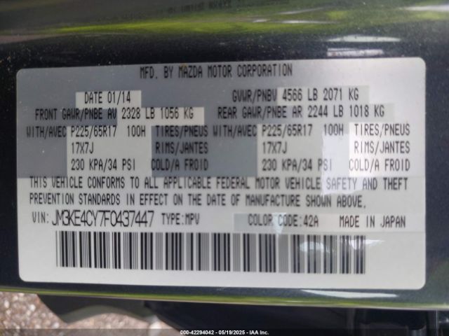 JM3KE4CY7F0437447 Mazda Cx-5 Touring