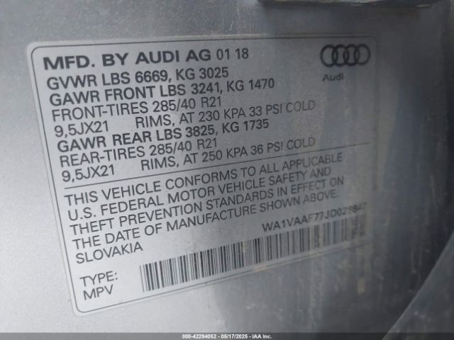 2018 AUDI Q7 WA1VAAF77JD028847 Photo 8