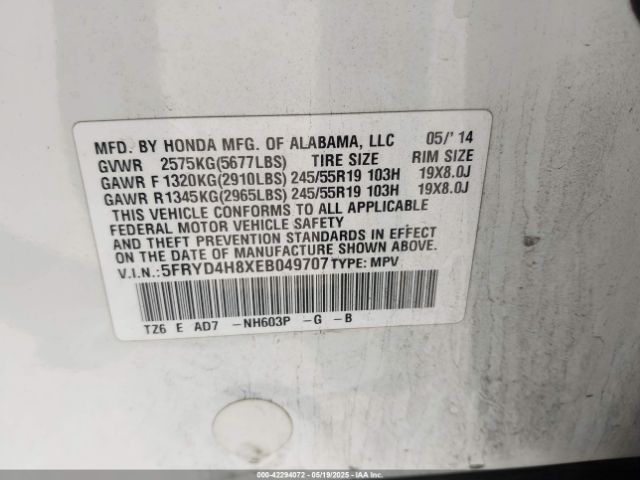 2014 ACURA MDX 5FRYD4H8XEB049707 Photo 8