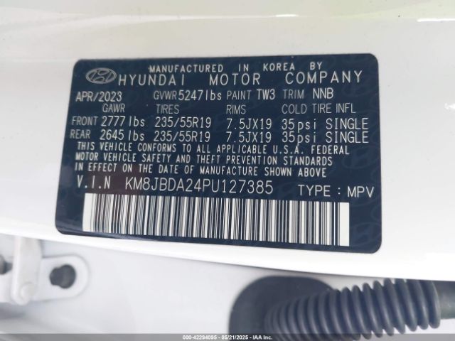 KM8JBDA24PU127385 Hyundai Tucson Plug-in Hybrid Sel