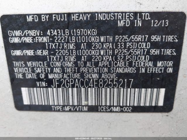 2014 SUBARU XV CROSSTREK JF2GPACC4E8255217 Photo 8