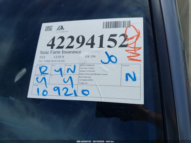 JTHBE1BL4E5043580 Lexus GS 350