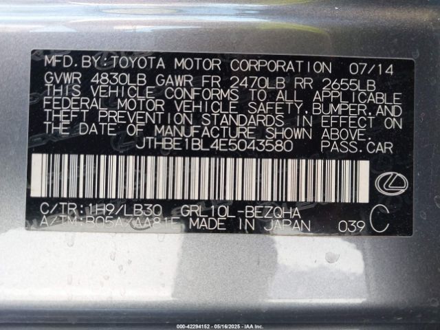 JTHBE1BL4E5043580 Lexus GS 350