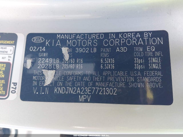 KNDJN2A23E7721302 KIA Soul