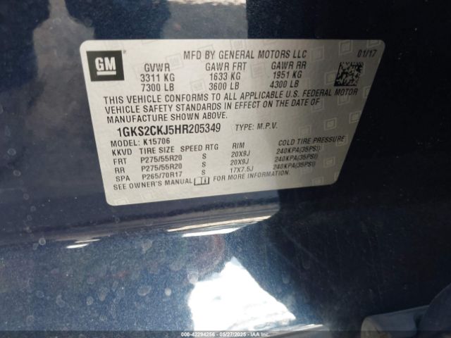 1GKS2CKJ5HR205349 GMC YUKON DENALI
