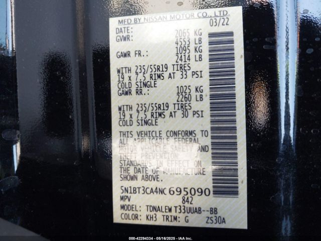 2022 NISSAN ROGUE 5N1BT3CA4NC695090 Photo 8