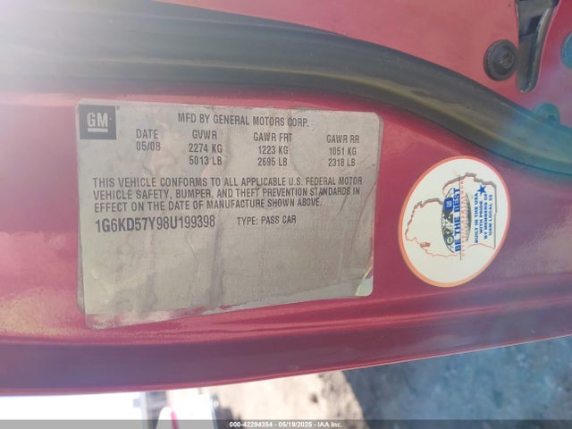 2008 CADILLAC DTS 1G6KD57Y98U199398 Photo 8