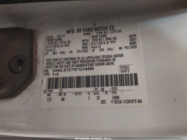 NM0LS7E73F1214499 Ford Transit Connect Xl