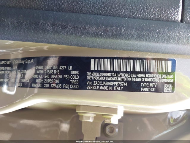 ZACCJABH0FPB75744 Jeep 2015