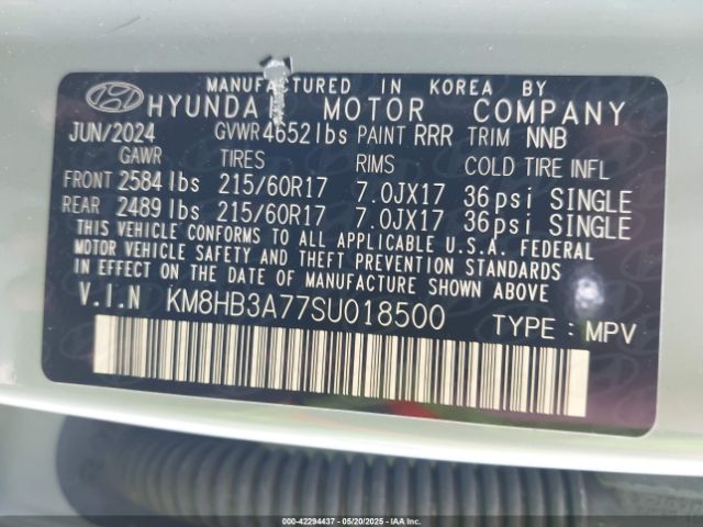KM8HB3A77SU018500 Hyundai Kona Electric Se