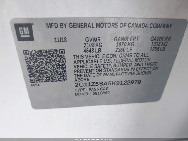 2G11Z5SA5K9122979 Chevrolet IMPALA LT