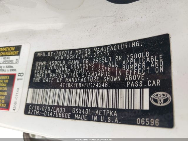 4T1BK1EB4FU174346 Toyota AVALON LIMITED
