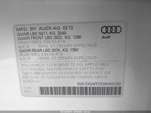 2013 AUDI Q5 WA1DGAFP2DA069290 Photo 8