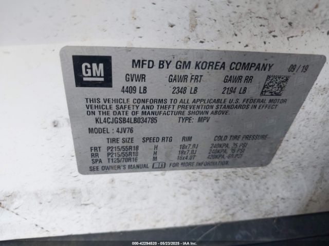 2020 BUICK ENCORE KL4CJGSB4LB034785 Photo 8