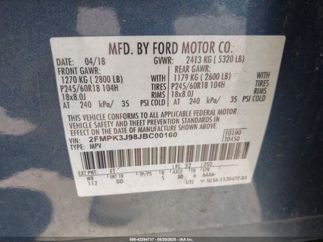 2018 FORD EDGE 2FMPK3J98JBC00160 Photo 8