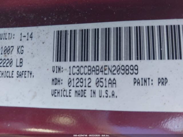 1C3CCBAB4EN209899 Chrysler 200 LX
