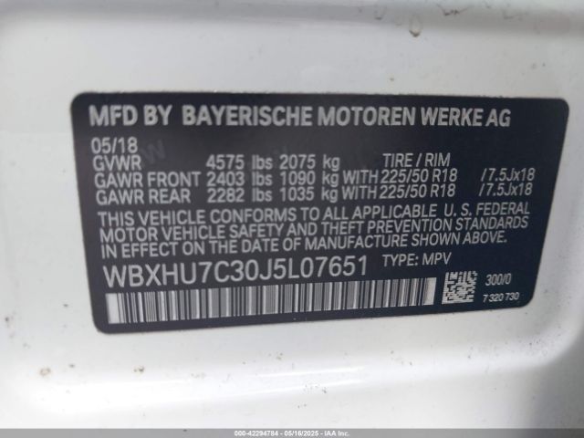 WBXHU7C30J5L07651 BMW X1 Sdrive28i