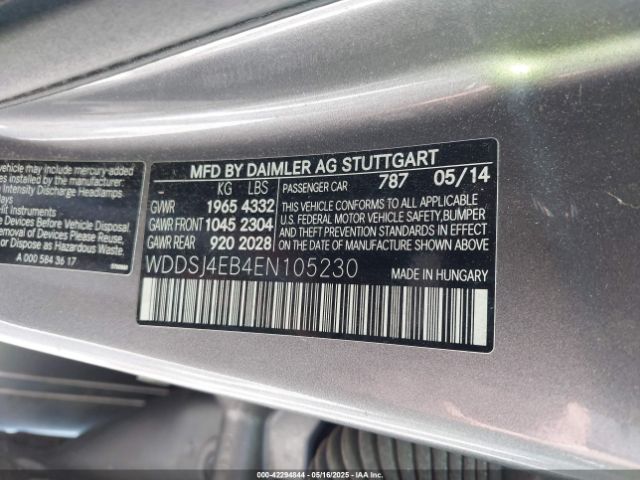 WDDSJ4EB4EN105230 Mercedes-Benz CLA 250