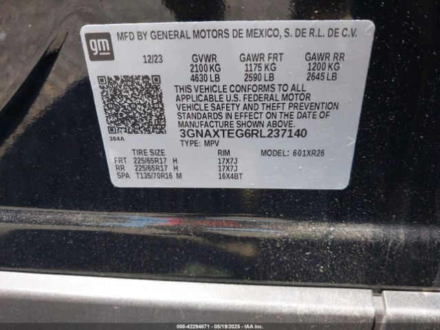 3GNAXTEG6RL237140 Chevrolet Equinox Awd 2fl