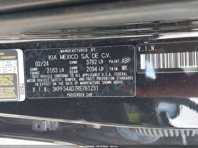 3KPF54AD7RE761231 KIA Forte Gt-line