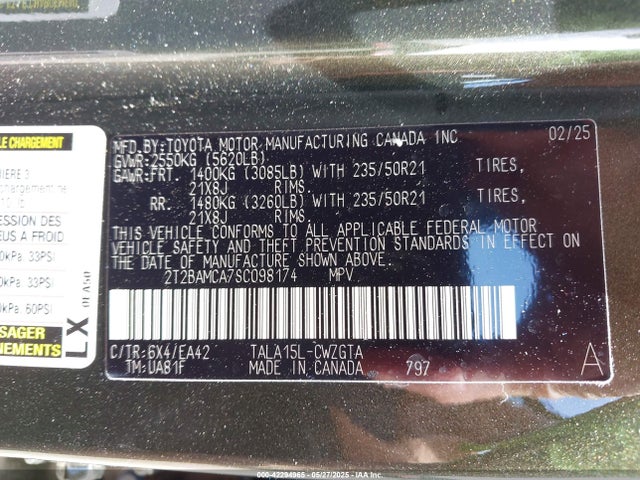 Lexus t24a-fts 2025 2T2BAMCA7SC098174 Image 9