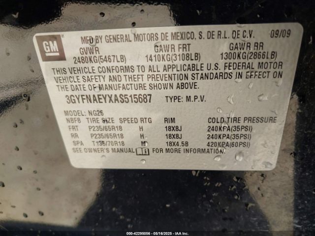 2010 CADILLAC SRX 3GYFNAEYXAS515687 Photo 8