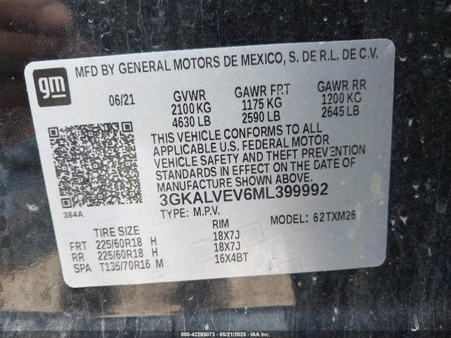 3GKALVEV6ML399992 GMC Terrain Awd Slt