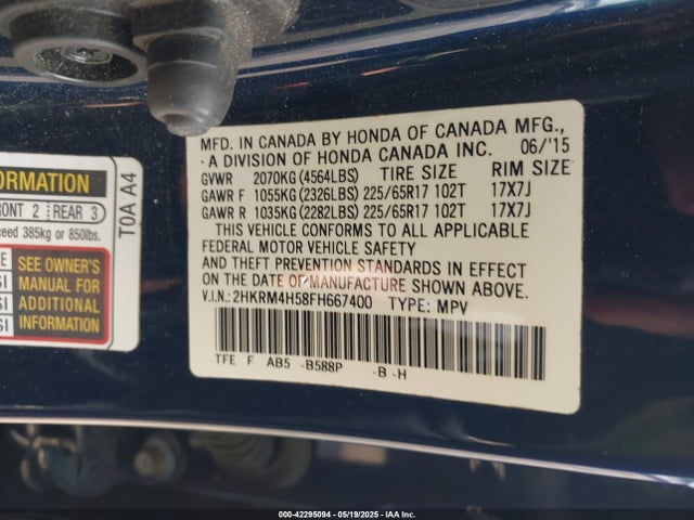 2HKRM4H58FH667400 Honda CR-V EX