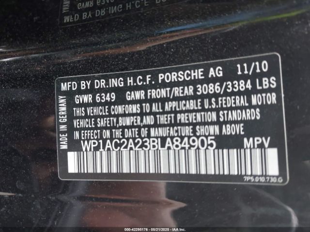 2011 PORSCHE CAYENNE WP1AC2A23BLA84905 Photo 8