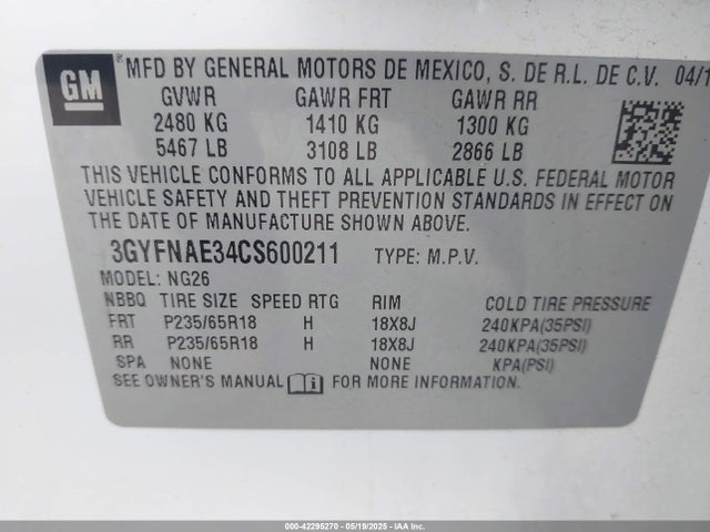 2012 CADILLAC SRX 3GYFNAE34CS600211 Photo 8