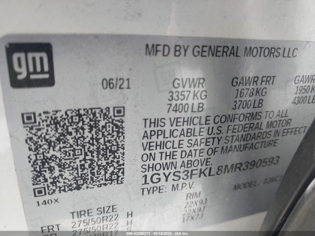 2021 CADILLAC ESCALADE 1GYS3FKL8MR390593 Photo 8