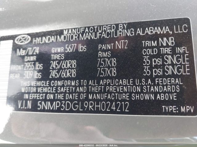 2024 HYUNDAI SANTA FE 5NMP3DGL9RH024212 Photo 8
