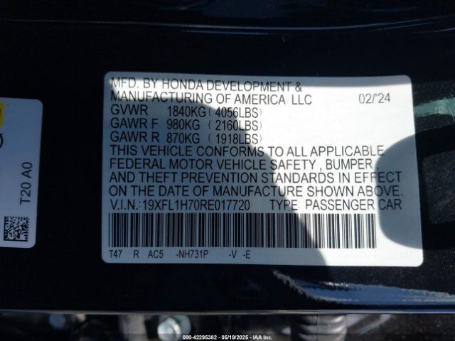 2024 HONDA CIVIC 19XFL1H70RE017720 Photo 8
