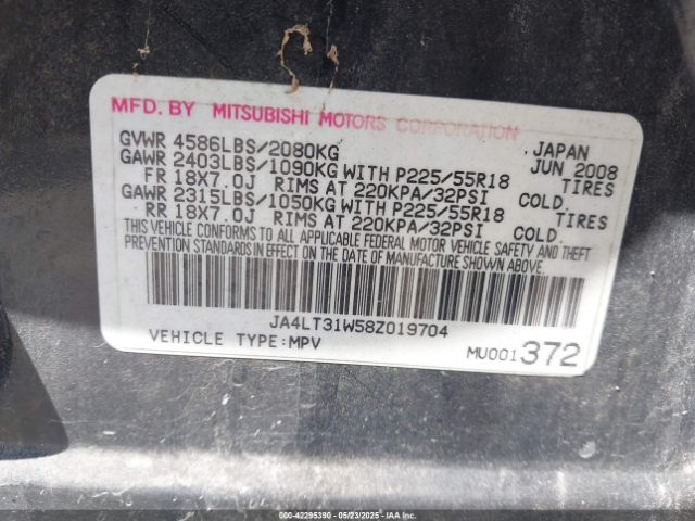 2008 MITSUBISHI OUTLANDER JA4LT31W58Z019704 Photo 8